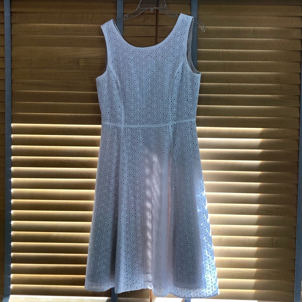 White Eyelet Dress- fully lined 10 EUC